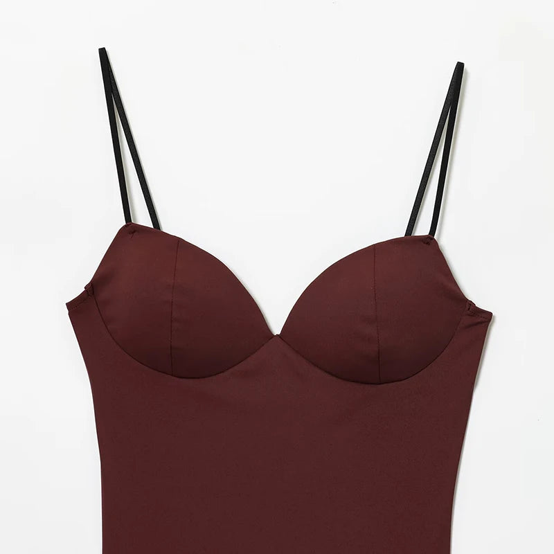 HXAO női felsők, fűzős crop top, női ujjatlan, fekete-barna felső, pántos, testhezálló, hát nélküli, szexi felsők, melltartó