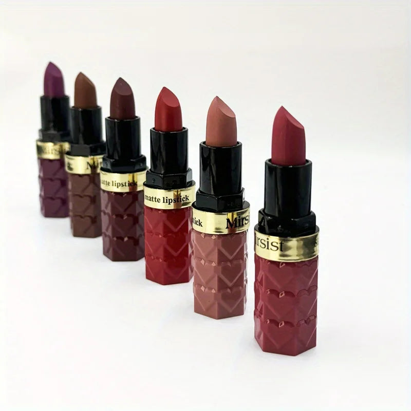 [Matt rúzs] 6 színű matt rúzs, könnyedésmentes, vízálló, tartós, nem fakuló rúzs, Love Lipstick