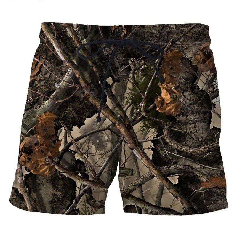 Vintage Camouflage 3D nyomtatású férfi strandnadrág, új divat
