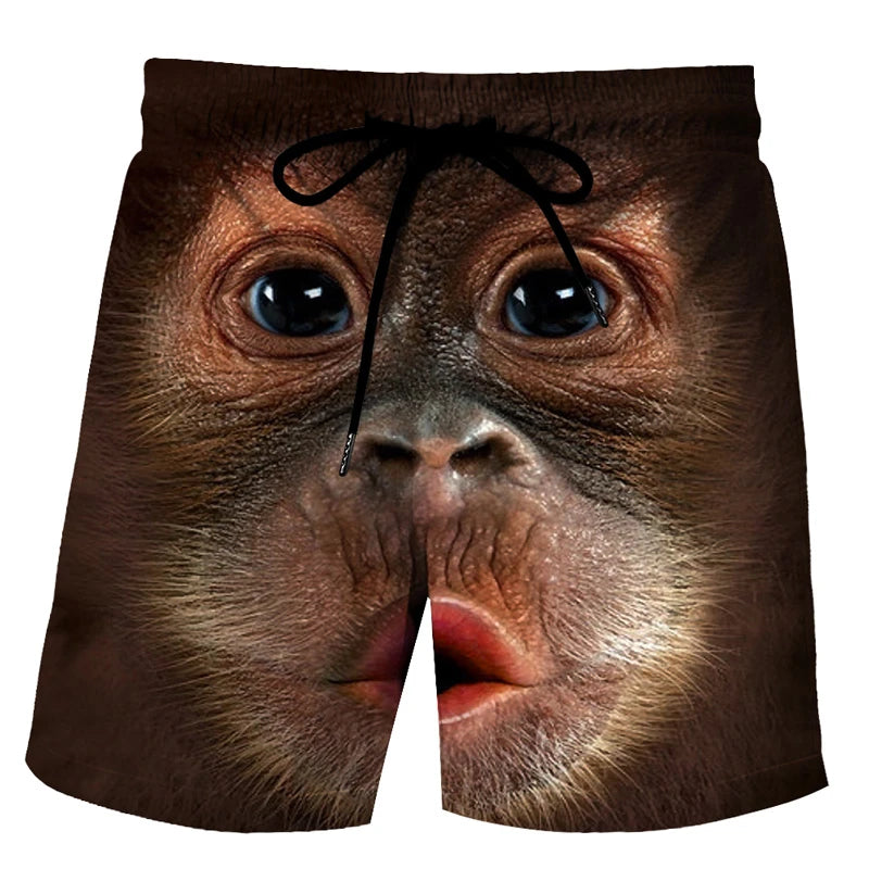 Vicces kacsa mintás férfi strandnadrág 3D mintás állatmintás boardshort