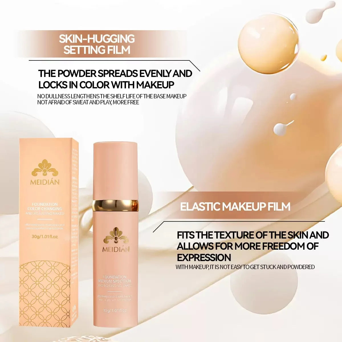 4 az 1-ben Foundation Magic Színváltós Alapozó Folyékony, Puha, Matt, Hosszantartó, Hidratáló Smink Alapozó Maquiagem SPF 50
