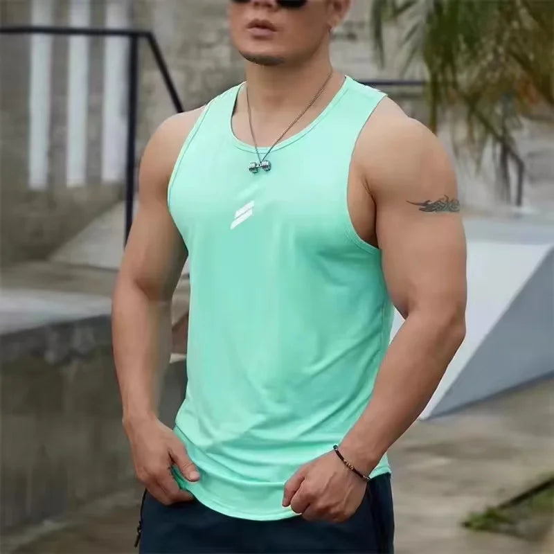 2025 Nyári Férfi Tank Top Hálós Sport Fitnesz Felsők Ujjatlan