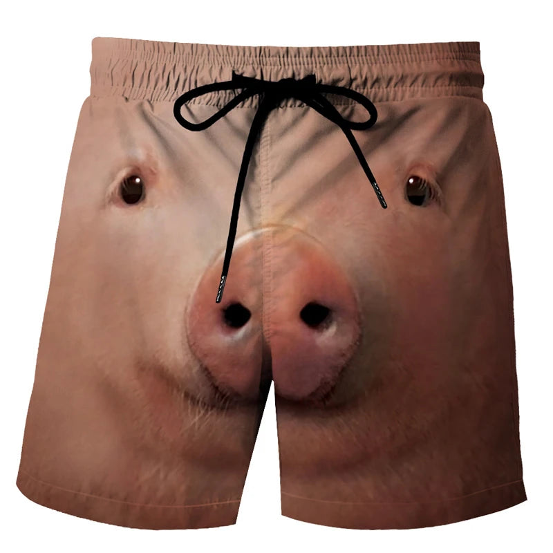 Vicces kacsa mintás férfi strandnadrág 3D mintás állatmintás boardshort
