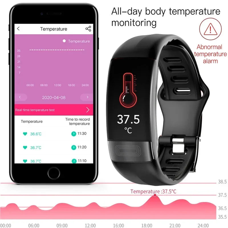 Smartwatch EKG intelligens csuklópánt vízálló P11 Plus intelligens karkötő aktivitáskövető vér oxigén intelligens karkötő fitnesz karkötő