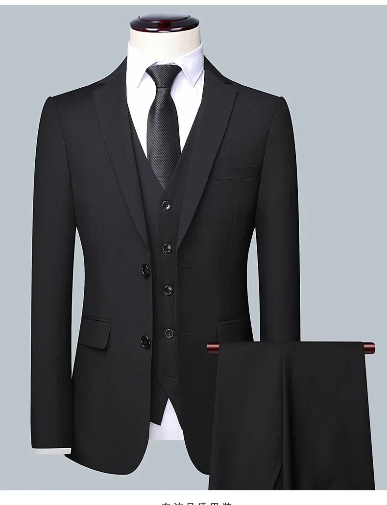 Férfi öltöny Butik Üzleti (Blazer + Mellény + Nadrág) Úri Esküvői Hétköznapi Professzionális Formális öltöny 3 részes M-6XL