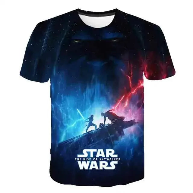Star Wars 3D-s nyomtatott gyerek rövid ujjú, filmes mintás póló, lélegző, utcai viselet, rajongóknak, mindennapi viselet és ajándék