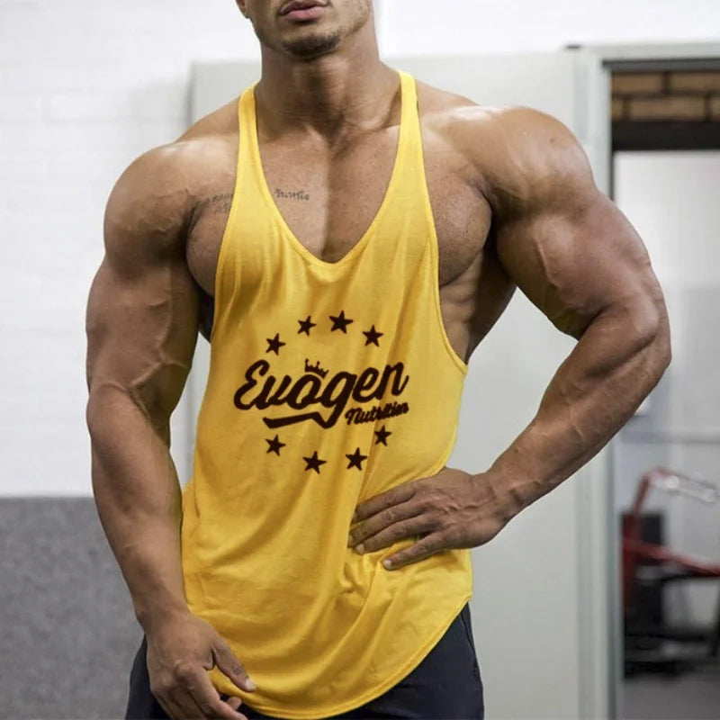 Muscle férfi sport trikó pamut edzőfelsők ujjatlan trikó férfi fitnesz