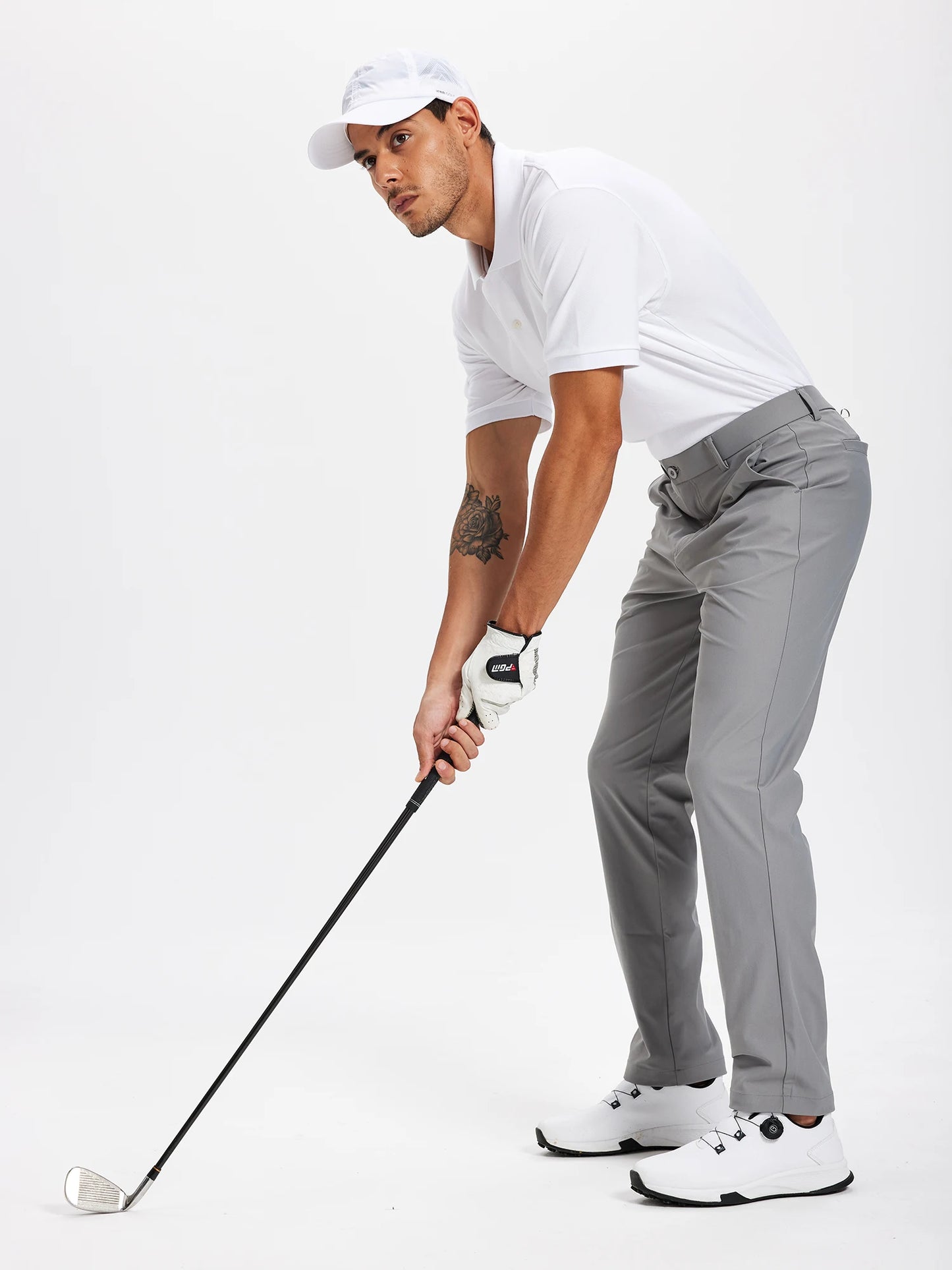 Férfi golfnadrág 30"/32"/34" Stretch munkaruha nadrág Slim, egyenes szabású, könnyű, minőségi üzleti nadrág, lezser öltönynadrág