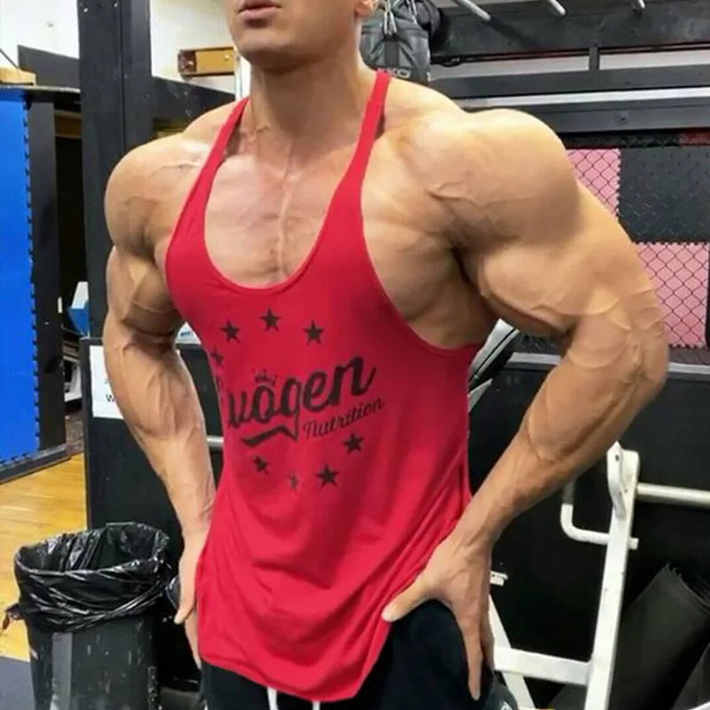 Muscle férfi sport trikó pamut edzőfelsők ujjatlan trikó férfi fitnesz