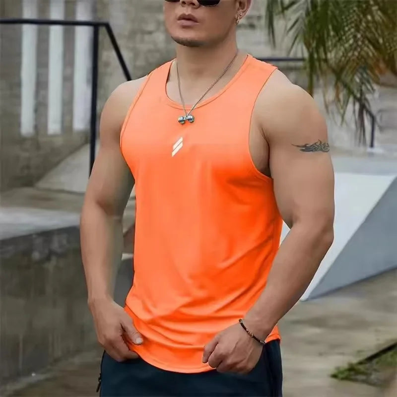 2025 Nyári Férfi Tank Top Hálós Sport Fitnesz Felsők Ujjatlan