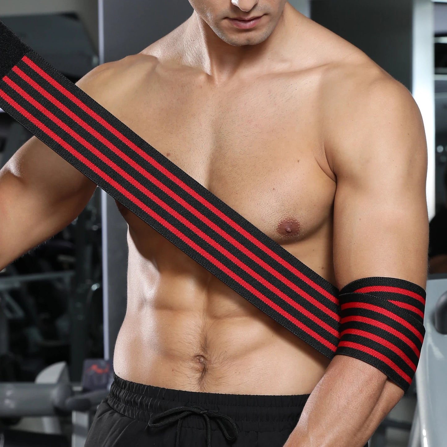 WOSWEIR-Könyökvédő, Professzionális edzőtermi fitneszfelszerelés, Súlyemelő férfi rugalmas nyomás alatti merevítő, Könyöktámasz