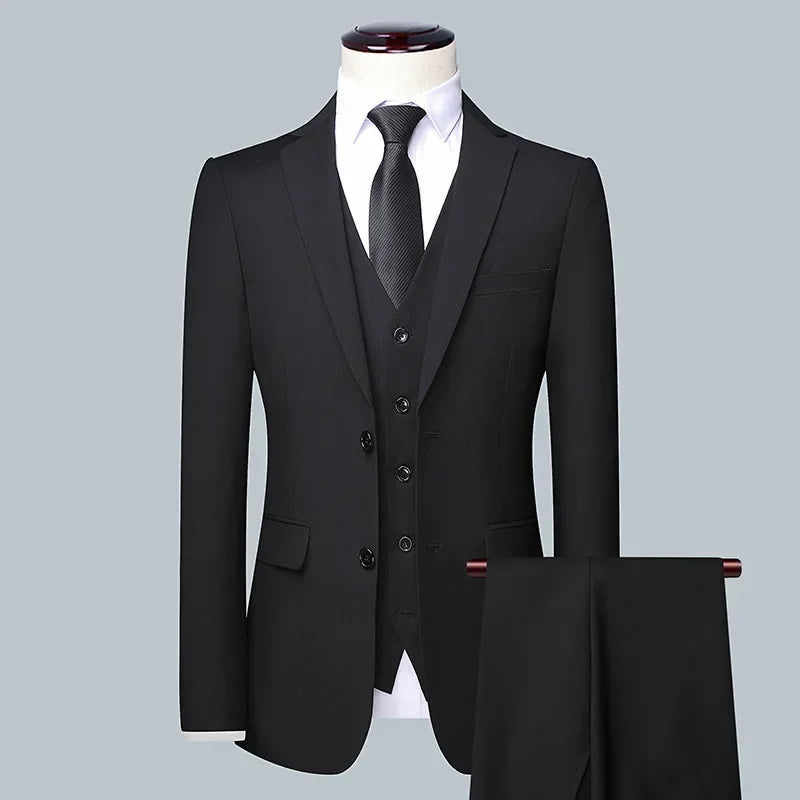 Férfi öltöny Butik Üzleti (Blazer + Mellény + Nadrág) Úri Esküvői Hétköznapi Professzionális Formális öltöny 3 részes M-6XL