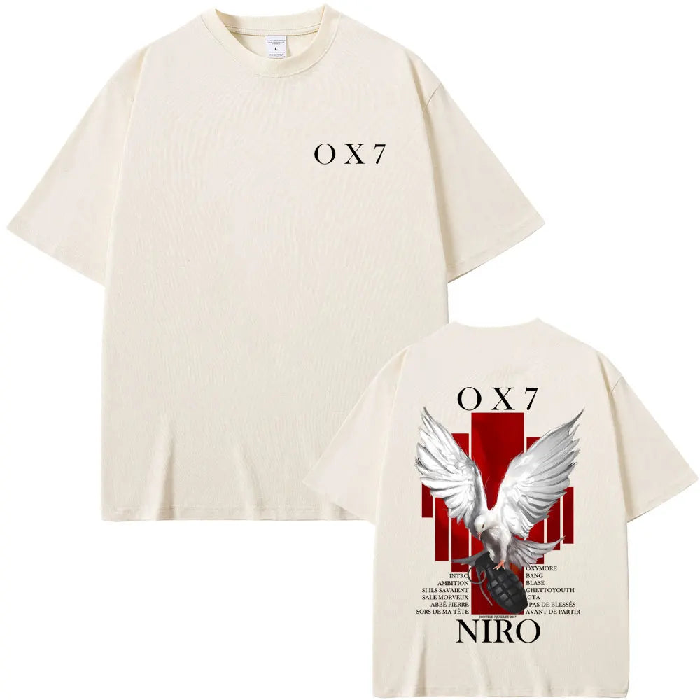 Rapper Niro OX7 album grafikus póló férfi női hiphop divat