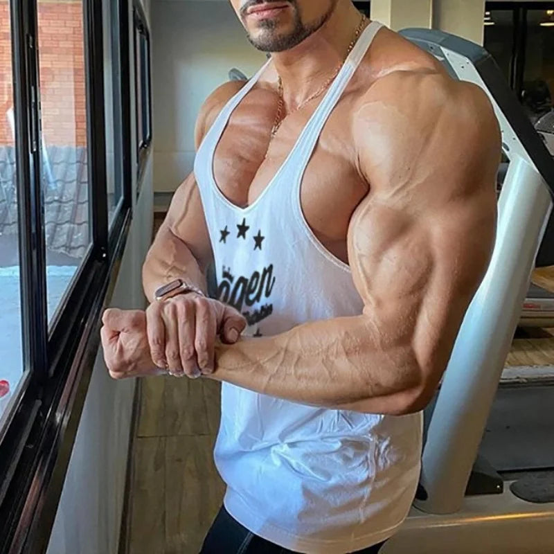 Muscle férfi sport trikó pamut edzőfelsők ujjatlan trikó férfi fitnesz