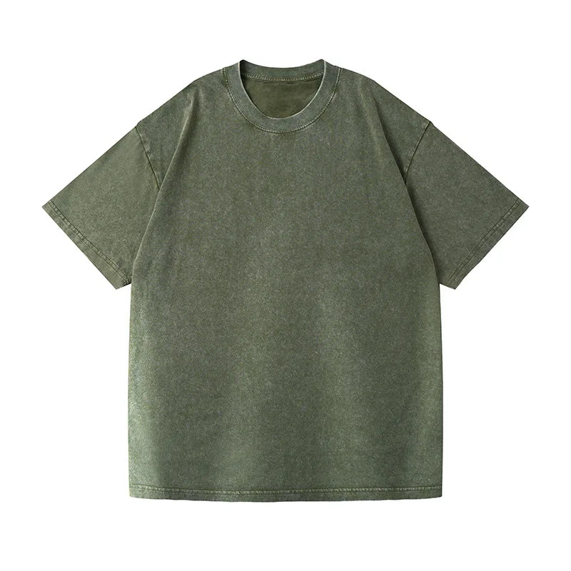 350 g/m²-es férfi  vintage pólók, utcai , retró  pamut, rövid ujjú