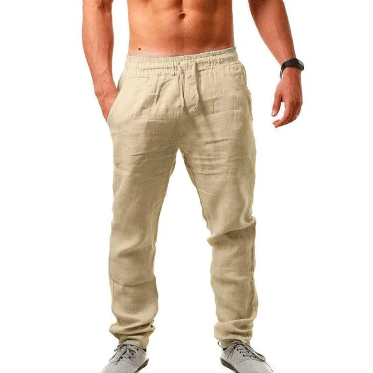 Ropa hombre bag nadrág Férfi pamut lenvászon lezser nadrág Lélegző nadrág Fitness utcai ruházat Kocogás Ősz Nyár
