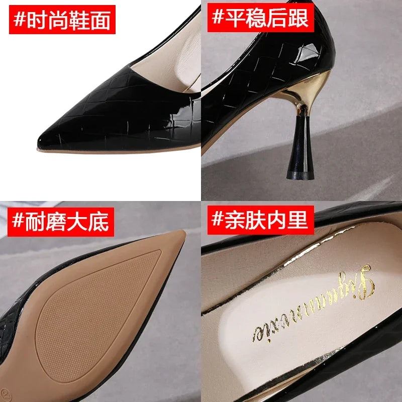 Cipők Női 2024 Trend Új Nyári Piros Magassarkú Elegáns Női Fekete Magassarkú Hegyes Orrú Pumps Ruha Bőr Fehér Női Cipő