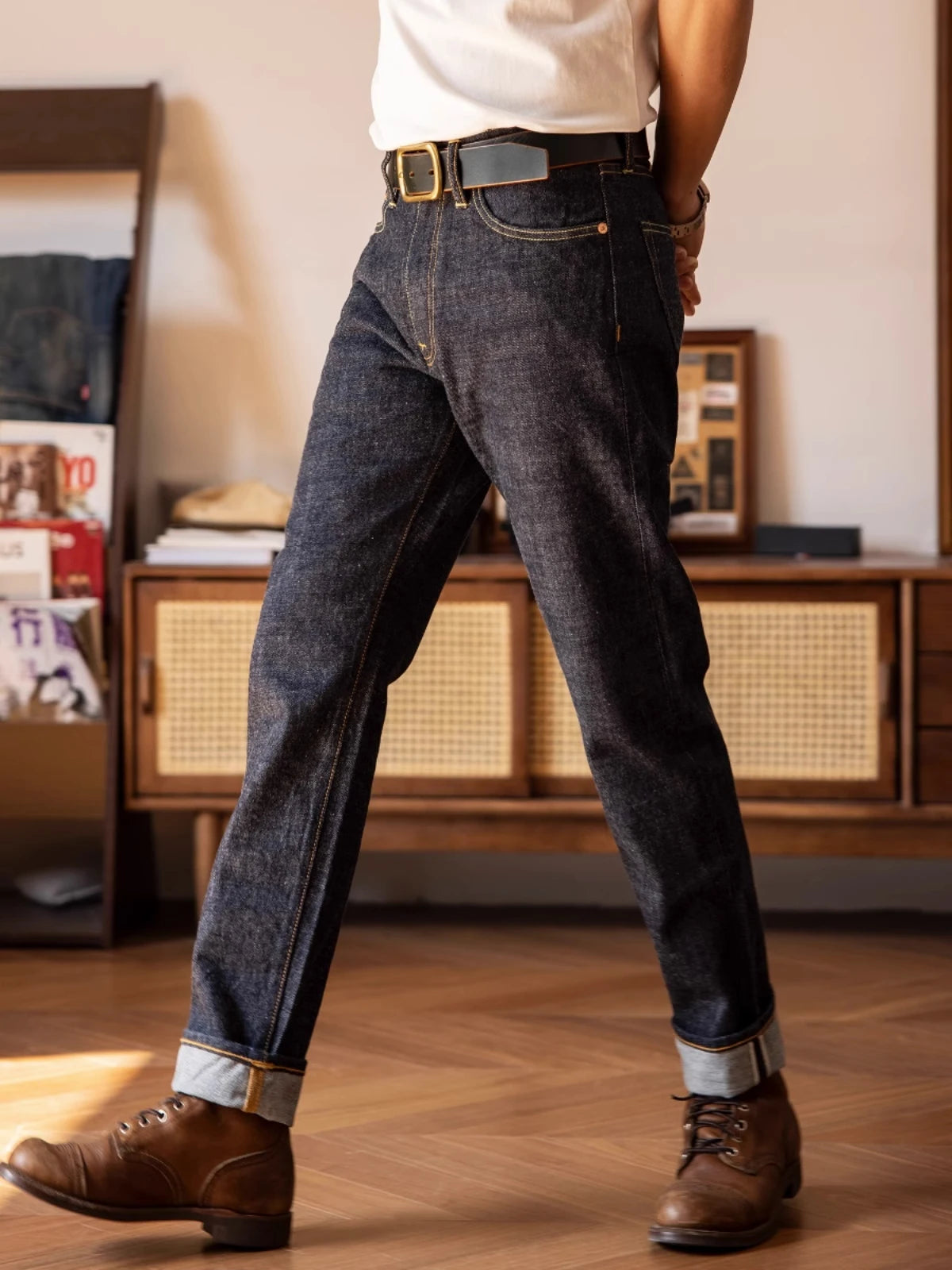 Piros Tornado Customized Tapered Jeans 14oz Selvedge Denim Nadrág Sanforized