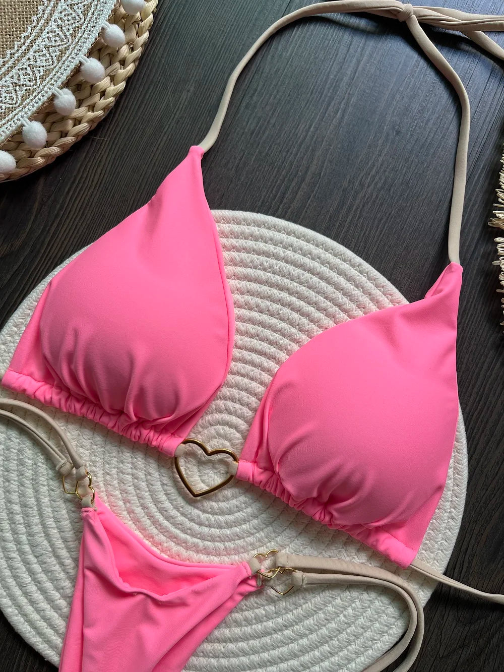 RUOTONSEPT Szexi Pántnélküli Egyszínű Bikini Szett Női Fürdőruha Kétrészes Háromszög Tanga Fürdőruha Brazil Bikinik