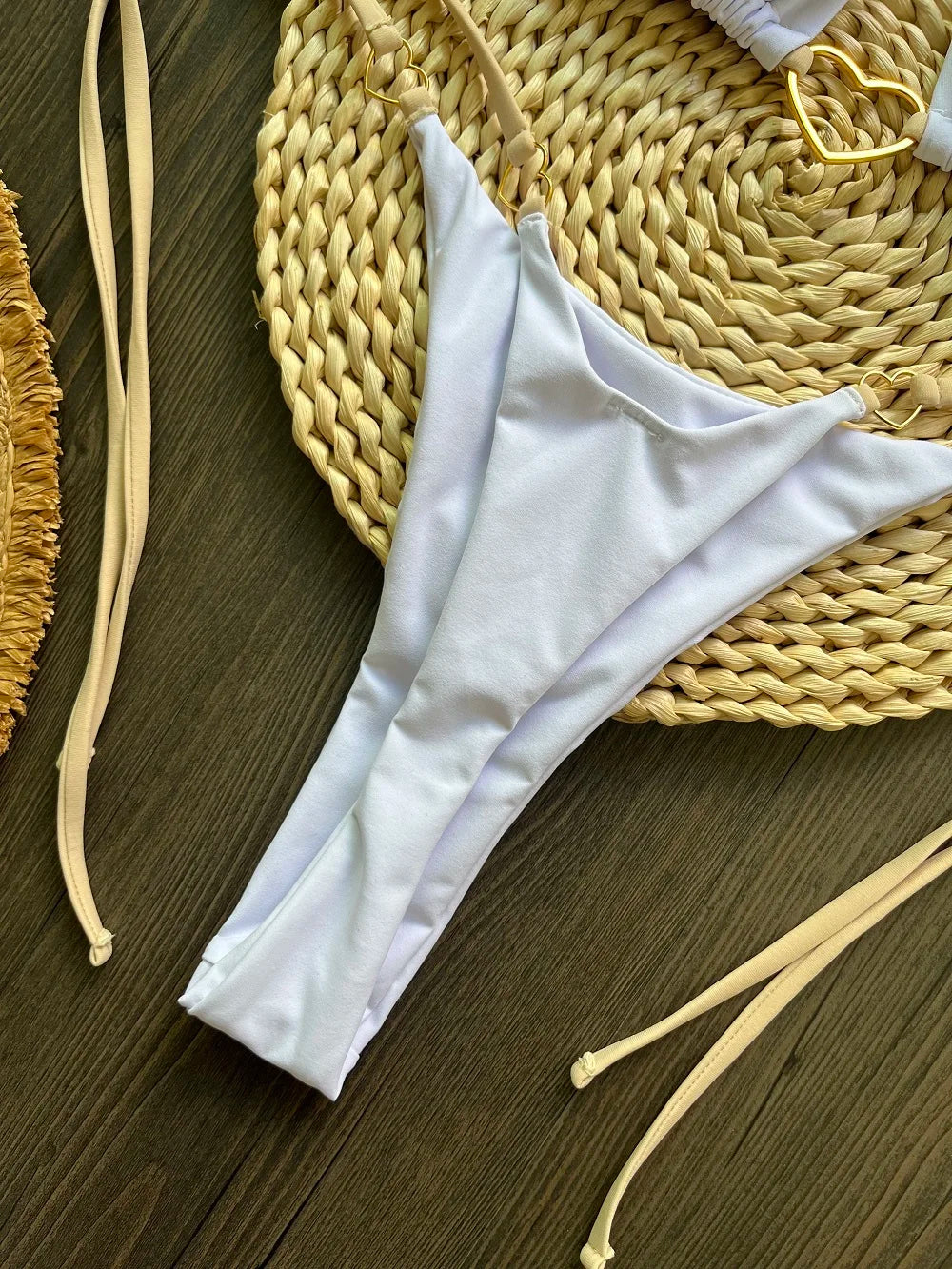 RUOTONSEPT Szexi Pántnélküli Egyszínű Bikini Szett Női Fürdőruha Kétrészes Háromszög Tanga Fürdőruha Brazil Bikinik