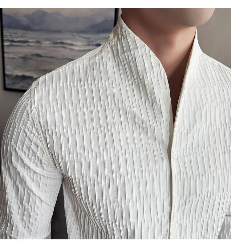 Új férfi ing, brit stílusú, lezser, hosszú ujjú, elegáns felsőrész, 4XL-M méretben