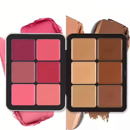 12 színű korrektor és pirosító paletta Matt és highlighter kontúr smink pirosító paletta