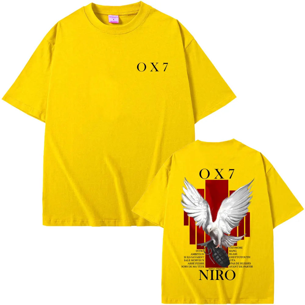 Rapper Niro OX7 album grafikus póló férfi női hiphop divat