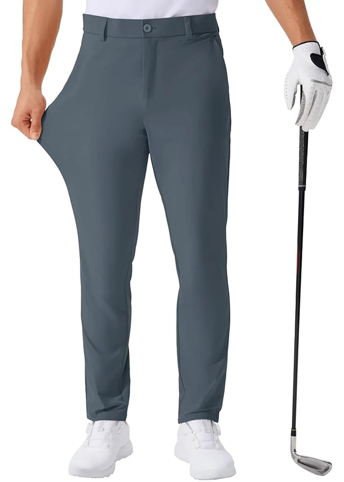 Férfi lezser golfnadrág, rugalmas, vékony, egyenes, könnyű, minőségi üzleti nadrág, golf sportnadrág, 30-34-es belső szárhossz