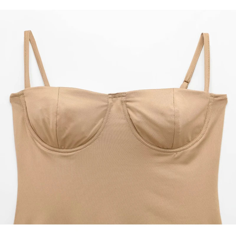 MUJER Szexi szatén body Női Hát nélküli Bustier Top Női Szexi Ruhák Fehérnemű Bodyk Női Ujjatlan Női Top Body