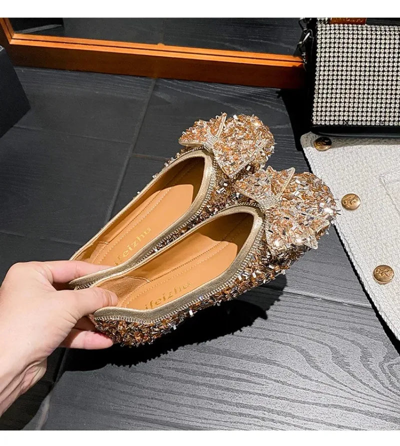 Női cipők, gyönyörű, masnis, alkalmi cipők, női divatos, négyzet alakú, lapos cipő, luxus designer cipők, Zapatos Mujer