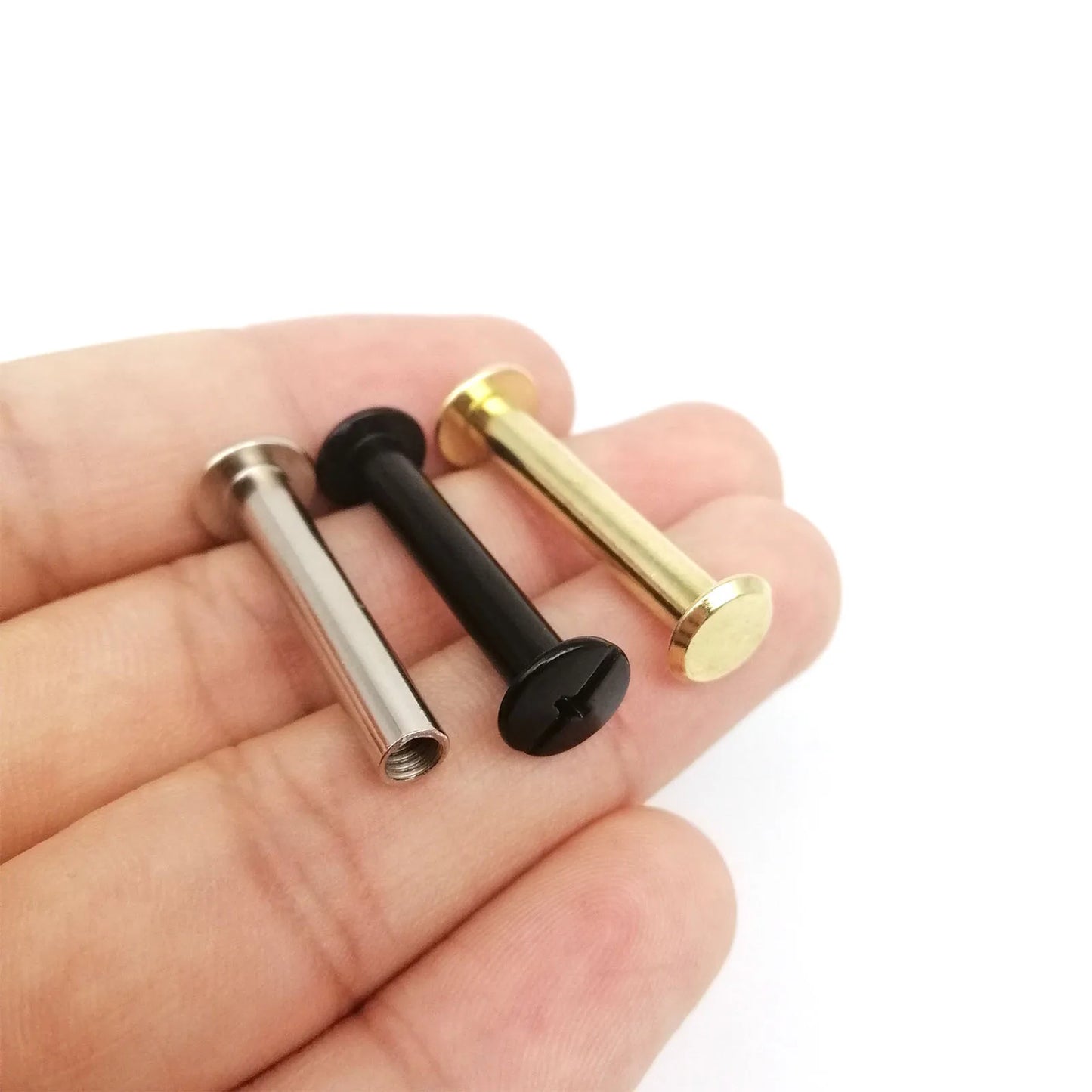 10 db Arany Ezüst Fekete M5x4-50mm Bőr Táska Öv Fotóalbum Számla Könyv Posta Kötés Chicago Csavar Szög Szegecs