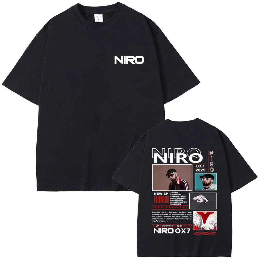 Rapper Niro OX7 album grafikus póló férfi női hiphop divat