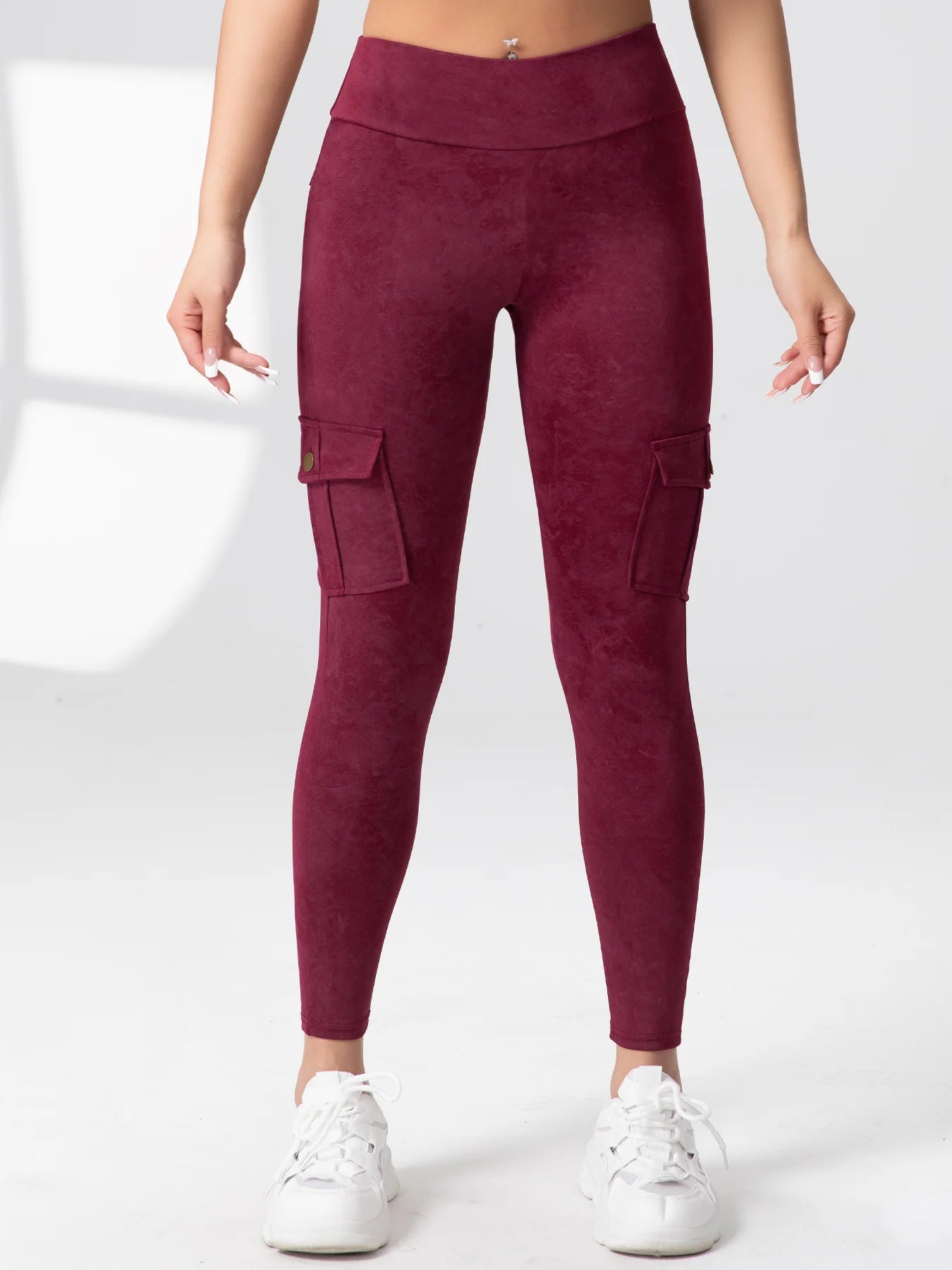 Zsebes edzőnadrág női magas derekú divatos fitnesznadrág vékony, rugalmas, kültéri, kényelmes sportleggings