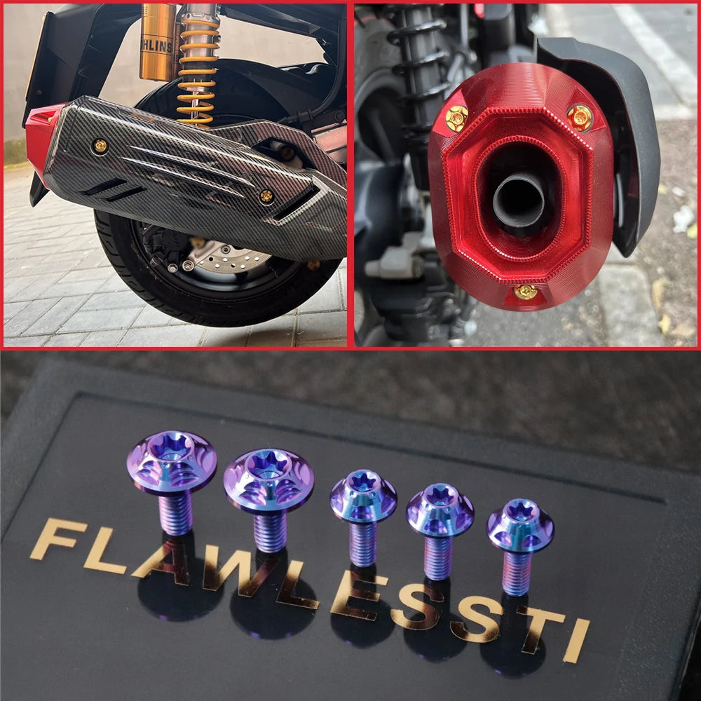 FLAWLESSTI Gr5 Titán forgattyúház Légszűrőház Hűtő Motorolaj Lengőkar Féktárcsa Kipufogócső Hátsó Lengéscsillapító Csavar Honda PCX 160-hoz
