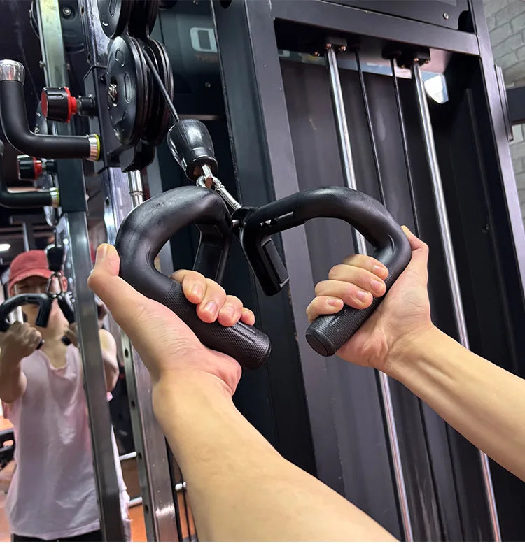 1 pár 45°-os fitnesz markolat, multifunkcionális fogantyú, nagy nyílású kialakítású markolatok húzódzkodáshoz, felhúzáshoz, evezős erőnléti felszerelésekhez