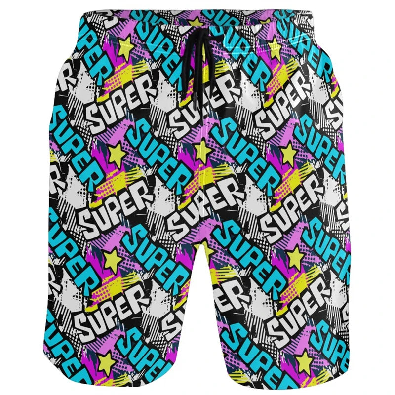 Vicces kacsa mintás férfi strandnadrág 3D mintás állatmintás boardshort