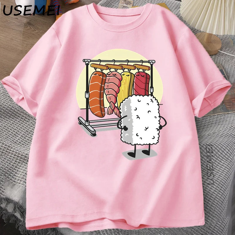 Sushi Gardrób Póló Női Férfi Vicces Kiváló Minőségű Póló Pamut