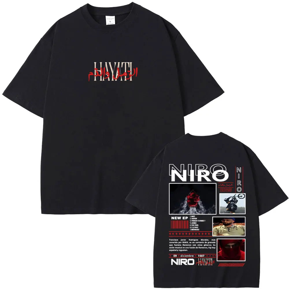 Rapper Niro OX7 album grafikus póló férfi női hiphop divat
