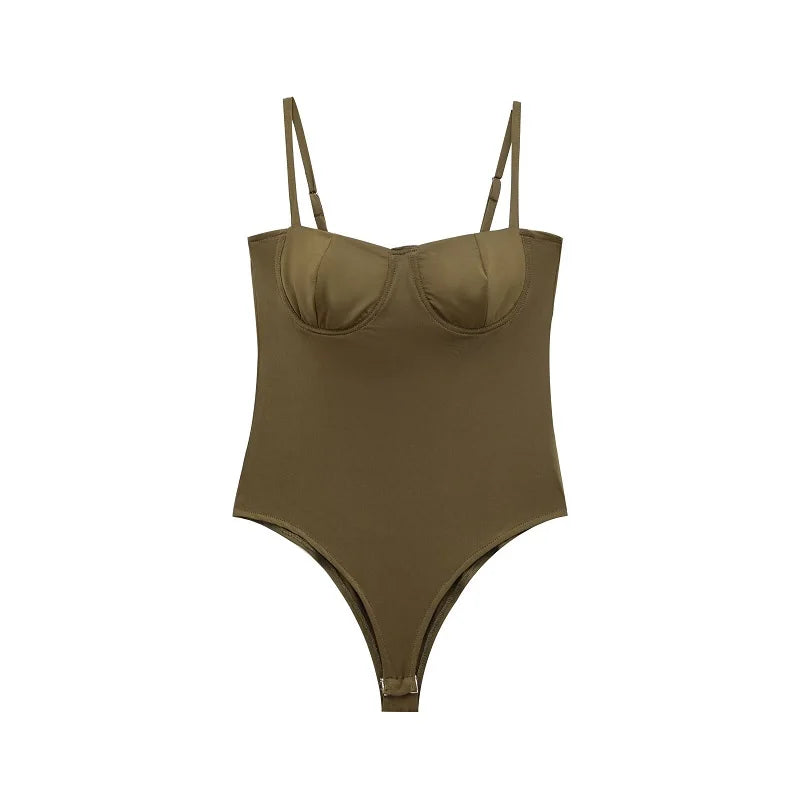 MUJER Szexi szatén body Női Hát nélküli Bustier Top Női Szexi Ruhák Fehérnemű Bodyk Női Ujjatlan Női Top Body