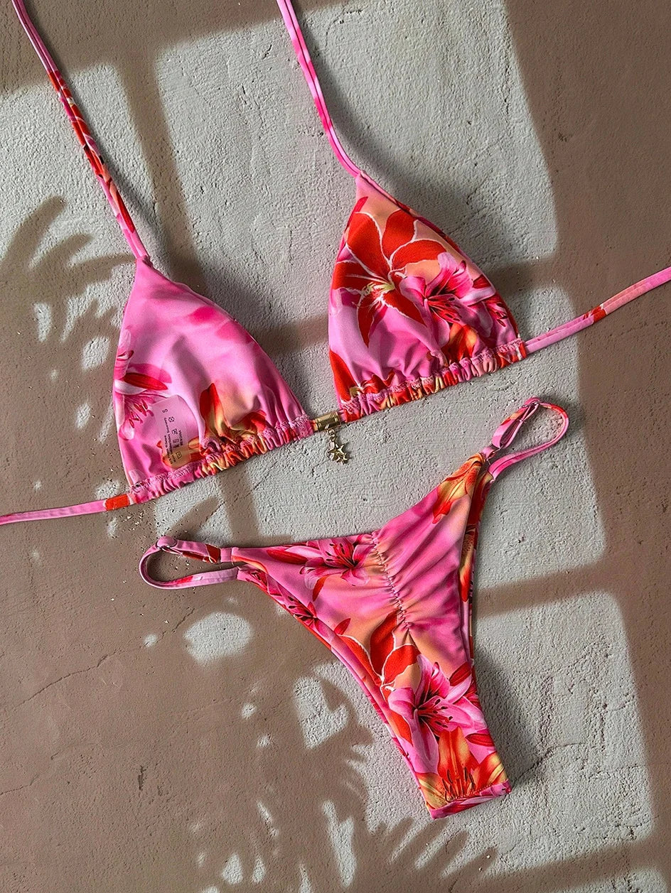 Micro Bikini Női Fürdőruha Kétrészes Fürdőruha Női Fürdőruha 2026 Szexi Leopárdmintás Push Up Tanga Bikinik Szettek Strandruha Nyári