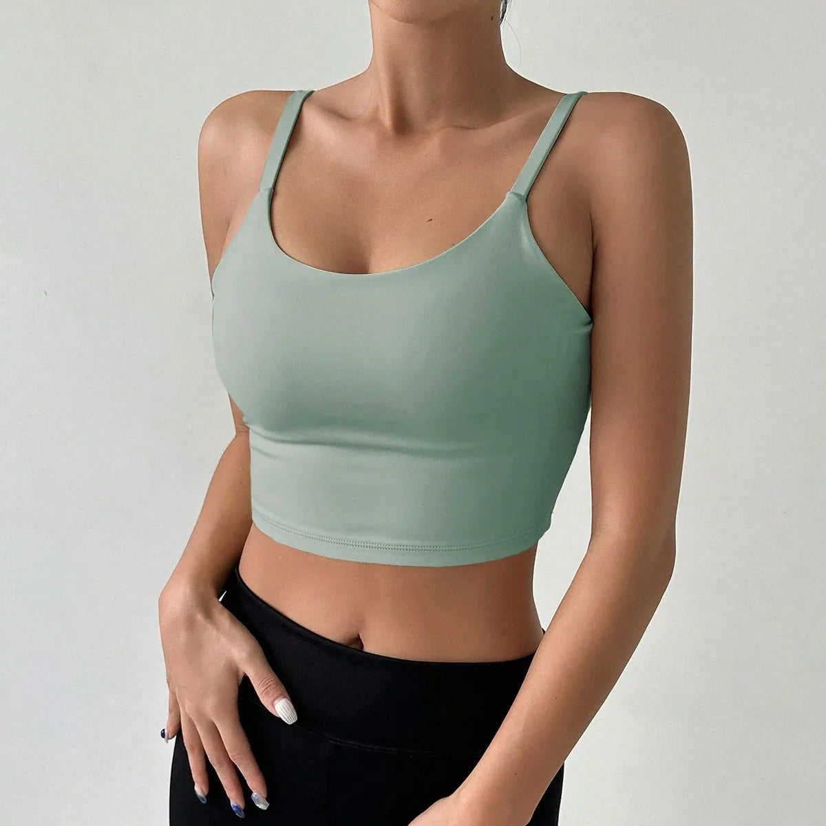 Jóga alsónemű nőknek, lélegző, tömör, U alakú fitnesz sportmelltartó felső melltartóval, edzőteremben, sportos, feszes edzéshez, jog futó mellény