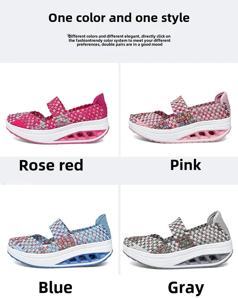 2025 Új Női Cipők Kézzel Szőtt Alkalmi Cipők Vastag Alsó Lélegző Egyszemélyes Szandálok Slip-on Lazy Travel Shoe Chaussure Femme