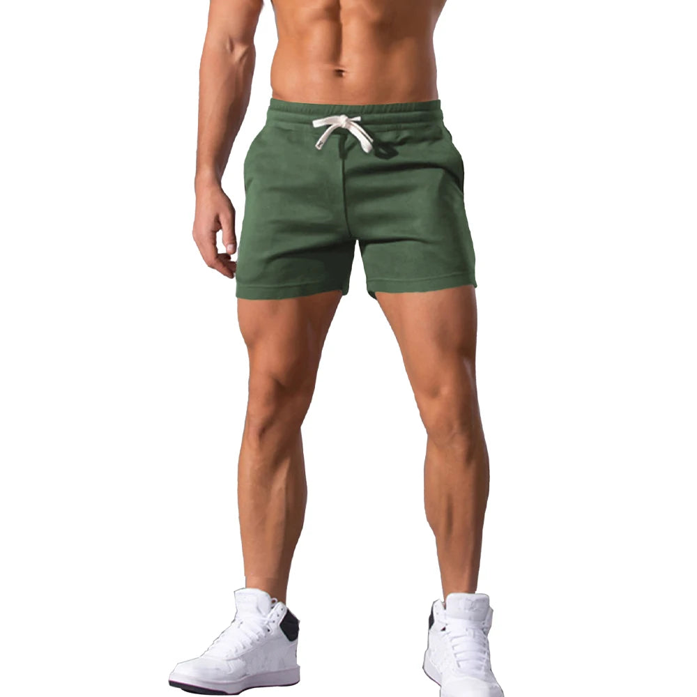 Férfi rövidnadrág, nyári, alkalmi, lélegző, húzózsinóros, rövidnadrág, egyszínű, boardshort, jogger, sportnadrág