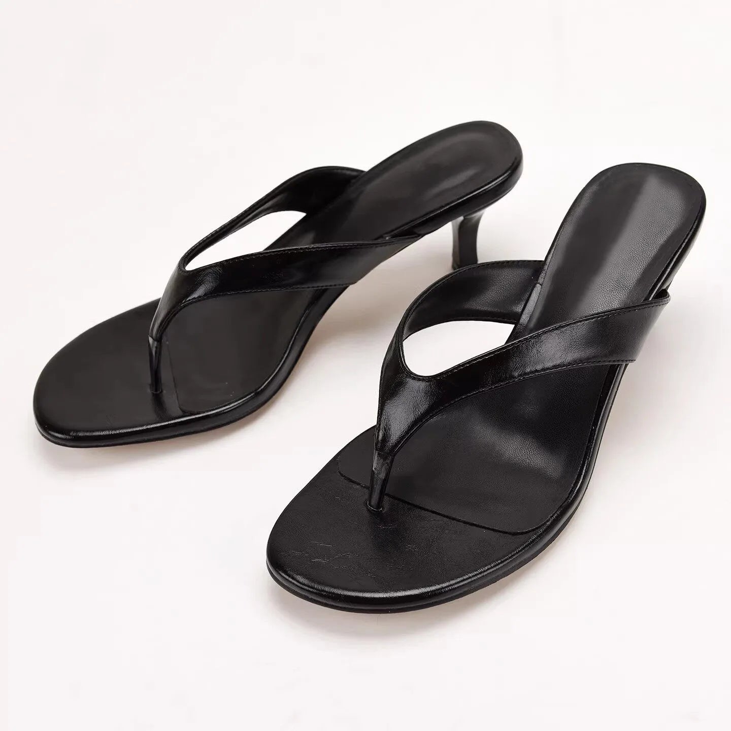Női papucsok, divatos, magas sarkú, öszvércipők, tervezői flip-flopok, női nyári, nyitott orrú, alkalmi cipők, Zapatos Mujer 7881