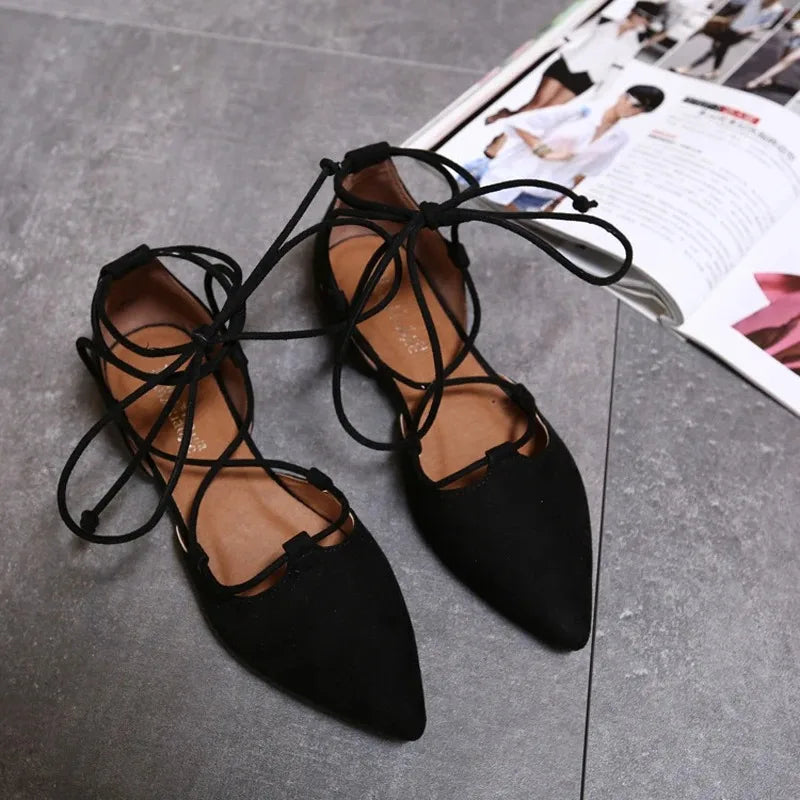 Új női cipők, divatos, hegyes hegyű római szandálok, gyönyörű csipke, üreges kivágású alkalmi cipők, női designer cipők, Zapatos Mujer