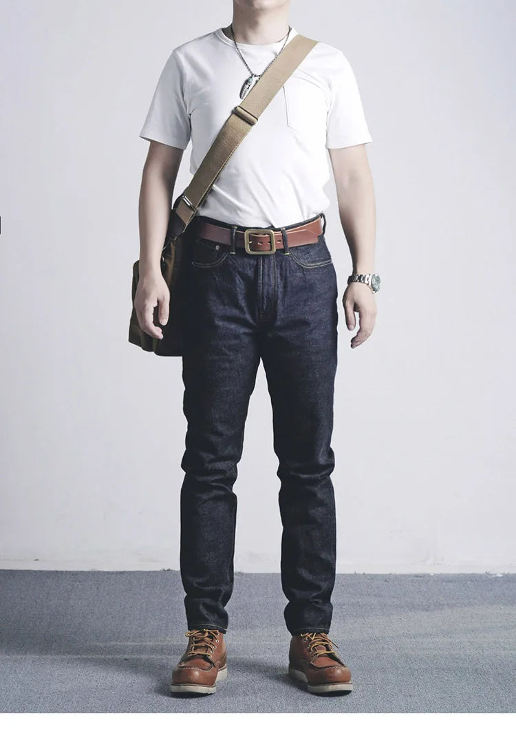Piros Tornado Customized Tapered Jeans 14oz Selvedge Denim Nadrág Sanforized
