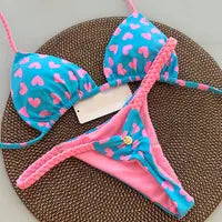 Új, egyszínű, fehér bikini női öltöny, alacsony derekú, fűzős, divatos, kétrészes fürdőruha szett