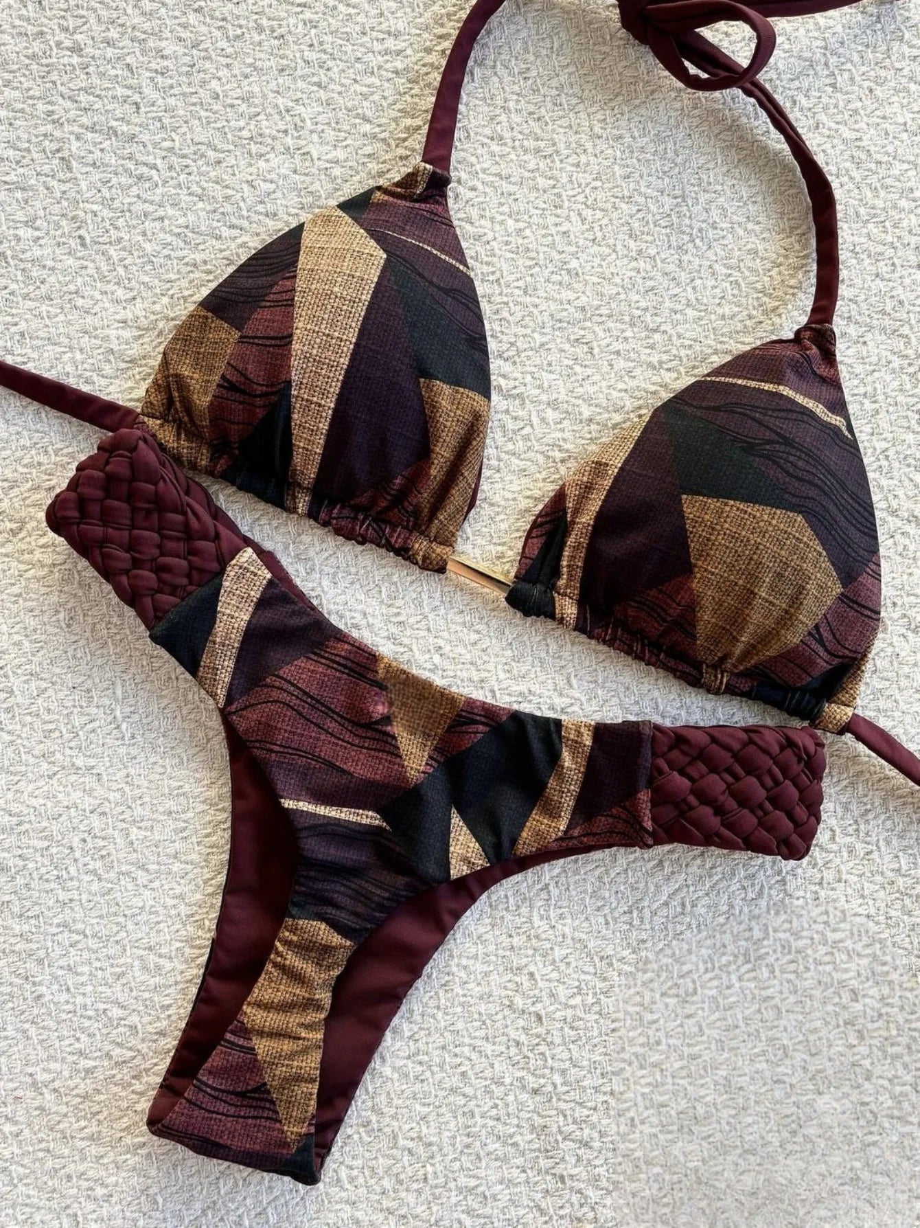 RUOTONSEPT nyomtatott pántnélküli mini tanga magas kivágású bikini női fürdőruha női fürdőruha kétrészes bikiniszett fürdőruha úszás