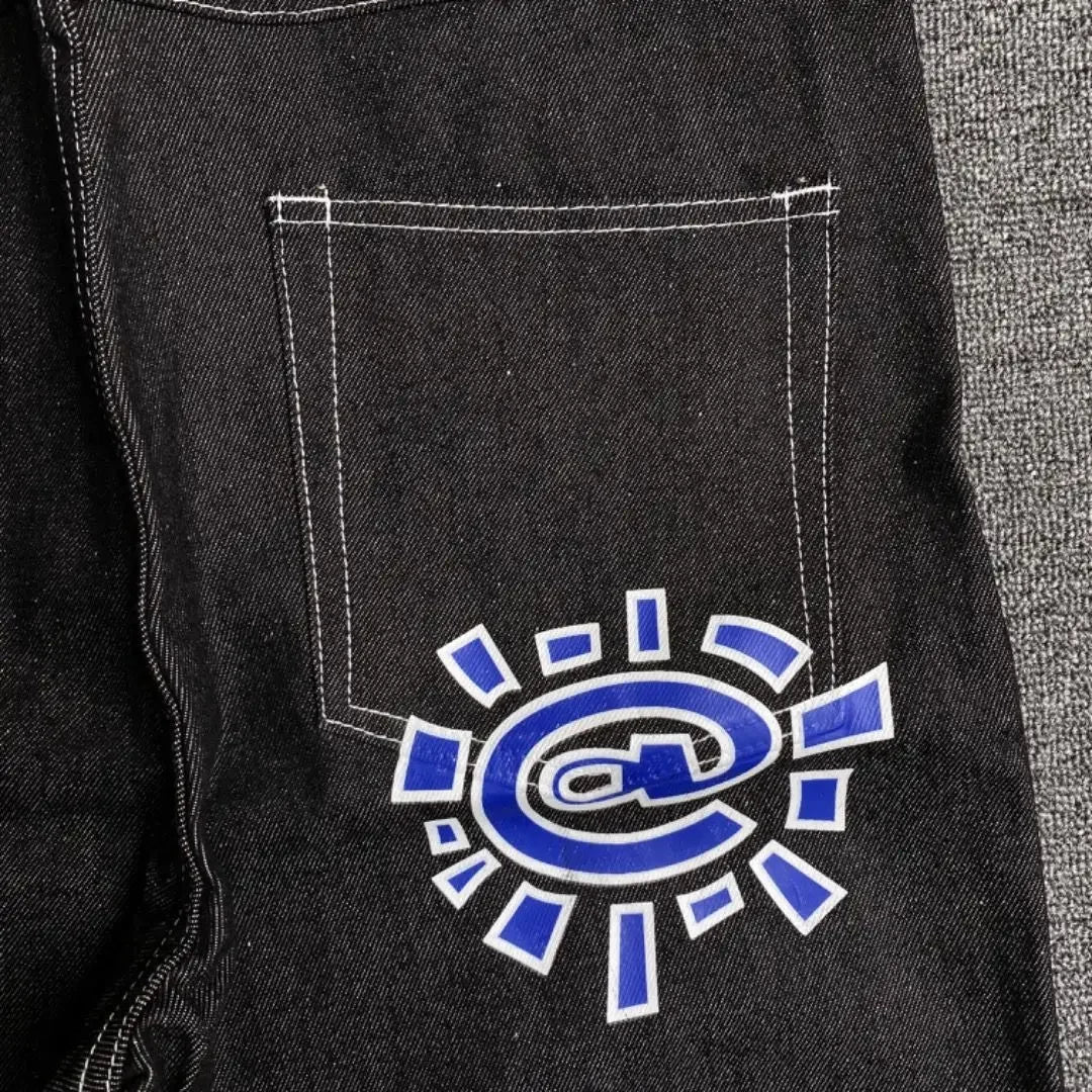 Új Always Jeans Kiváló minőségű Nyomott Hímzésű Egyenes Farmer Fekete Nadrág Férfi Farmer Mintás Trendi Utcai Viselet Always Jeans Férfi