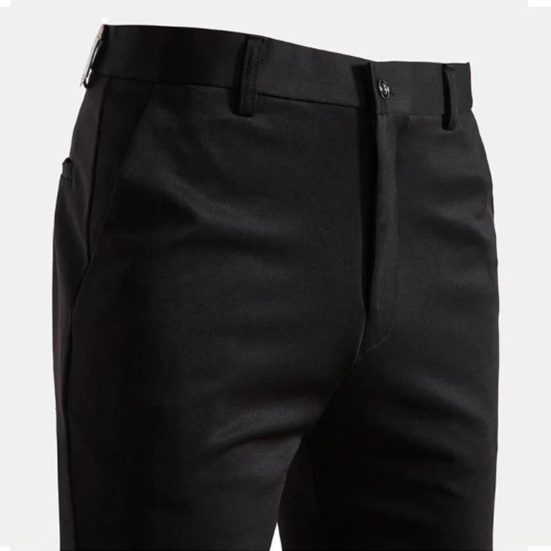 29-42 Férfi nyári vékony divatos üzleti lezser öltönynadrág hosszú nadrág rugalmas egyenes formális nadrág plus size 28-40